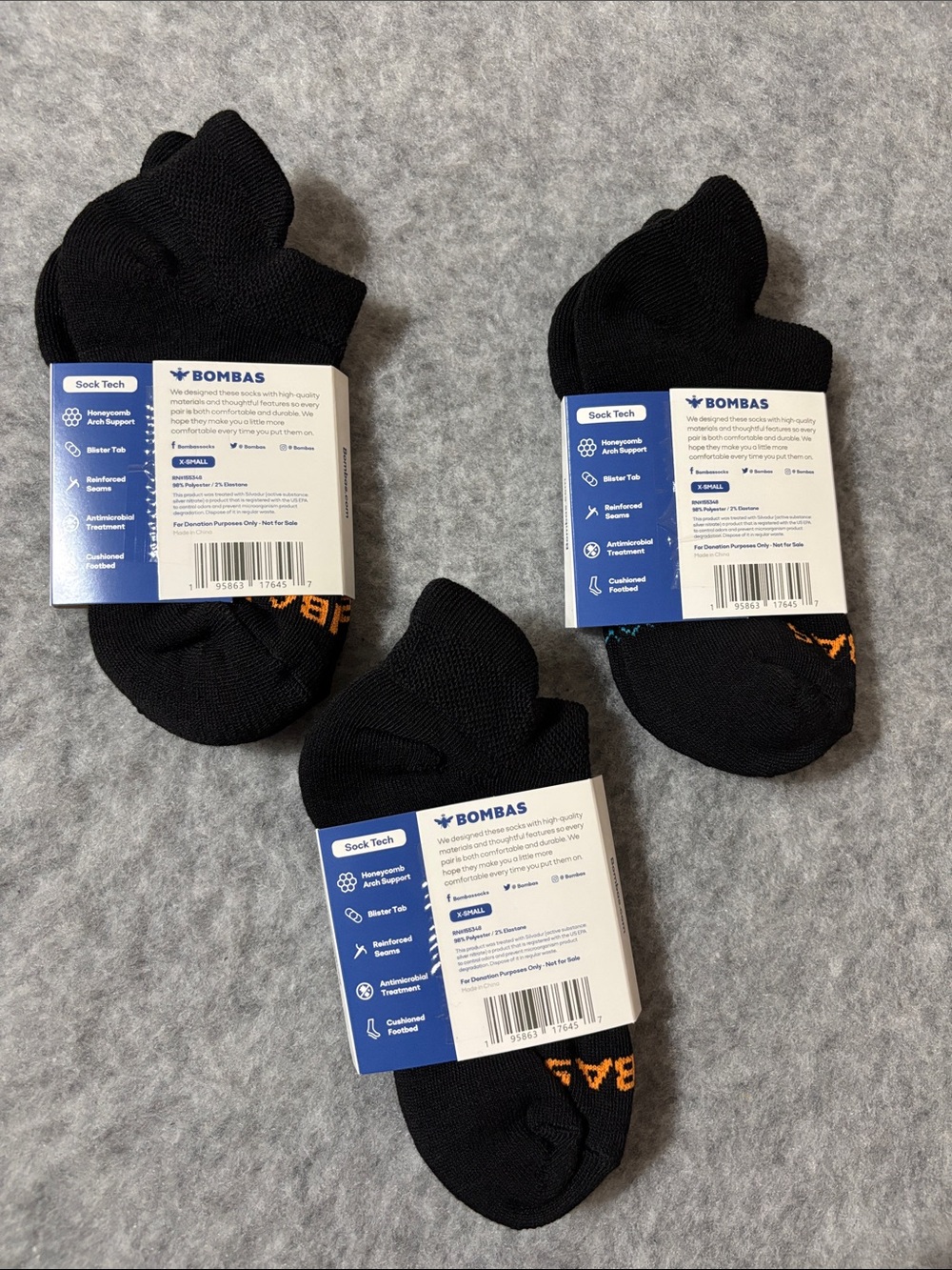 BOMBAS lot of 3 pairs Kids Socks XS Ankle kids 1-6 Brand New - Picture 4 of 5